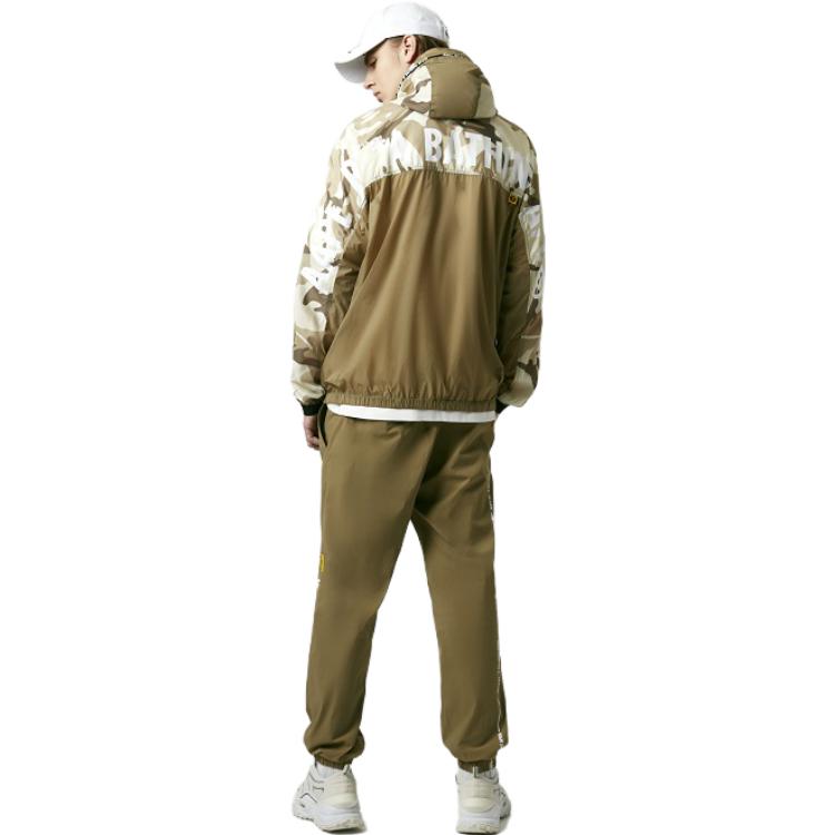 Shop Aape Badge Letter Print Camouflage Panel Hooded Lightweight Jacket Men. AAPLJM7422XXG