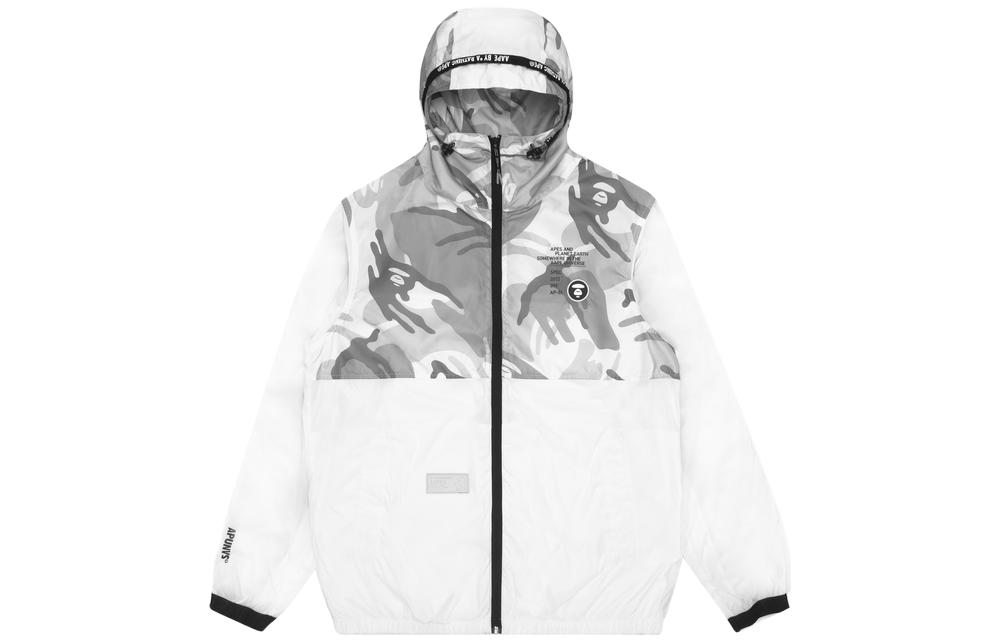 Purchase Aape Badge Letter Print Camouflage Panel Hooded Lightweight Jacket Men. AAPLJM7422XXG