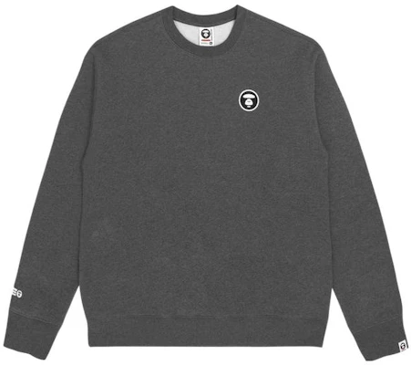 AAPE Badge Letter Print Pullover Hoodie for Men - Fleece Lined, Solid Color AAPSWM3804XXH 1