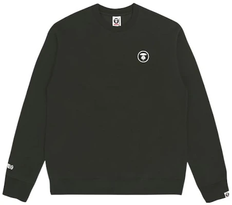 AAPE Badge Letter Print Pullover Hoodie for Men - Fleece Lined, Solid Color AAPSWM3804XXH 2