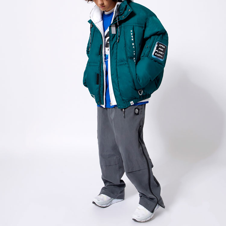 Sizing 아페 배지 레터 프린트 코튼 후드 재킷 AAPJKM7462XXH