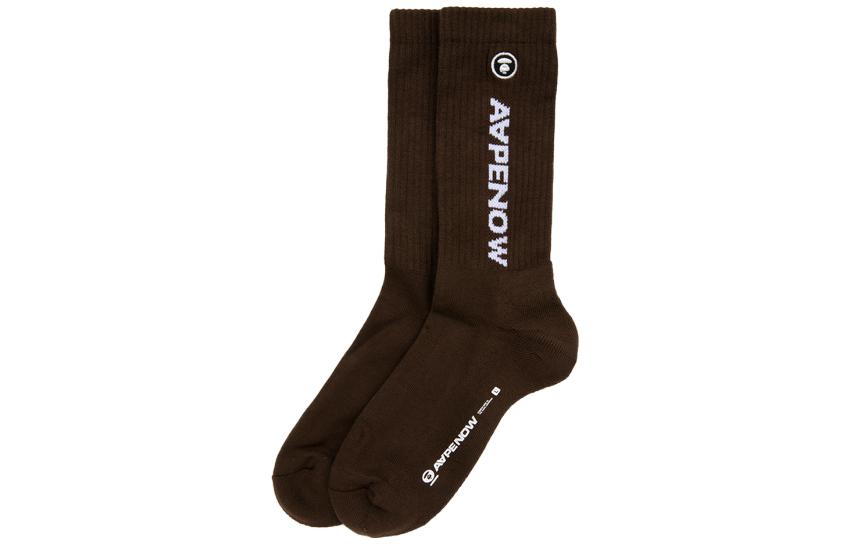AAPE Basic Crew Socks with Ape Logo Embroidery - AAPSOM4867XXL