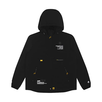 AAPE Black Hoodie Jacket with Ape Logo and Letter Print Design AAPJKM7419XXF