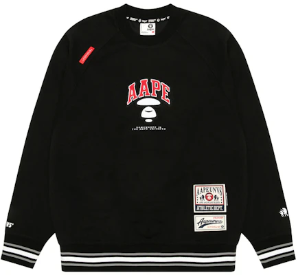 AAPE Black Loose Fit Crewneck Long Sleeve Sweatshirt with Letter Embroidery AAPSWMA399XXM Buy AAPE Black Loose Fit Crewneck Long Sleeve Sweatshirt with Letter Embroidery AAPSWMA399XXM