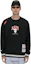 Cheap AAPE Black Loose Fit Crewneck Long Sleeve Sweatshirt with Letter Embroidery AAPSWMA399XXM