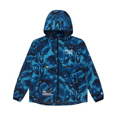 AAPE Camo Ape Logo Letter Print Hoodie Jacket Blue () AAPJKM7419XAF