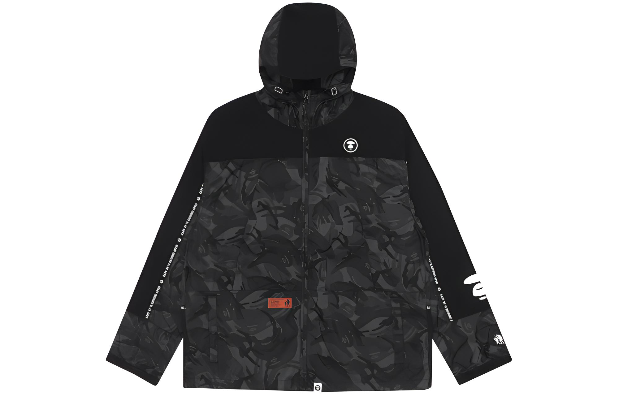 AAPE Camo Lightweight Jacket with Ape Face Logo and Colorblock Design for Men AAPLJM7347XAE