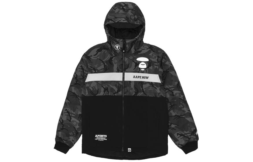 AAPE Camo Patchwork Ape Logo Zip-Up Hoodie Jacket AAPJKM7314XXD