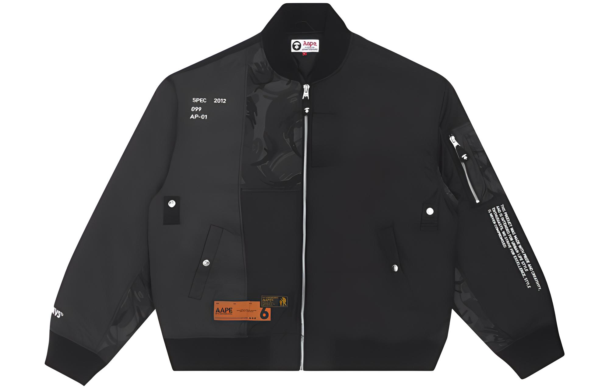 AAPE Camo Patchwork Zip Jacket with Ape Face Letter Embroidery AAPJKM7400XXF