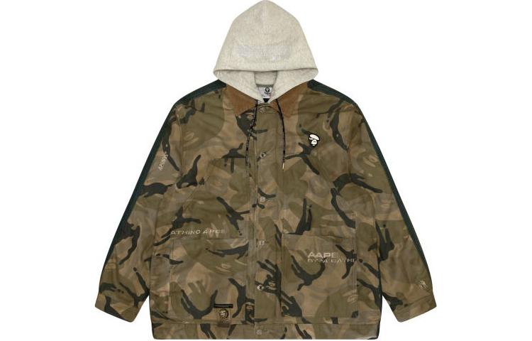 AAPE Camouflage Zip-Up Hoodie Jacket Dark Khaki AAPJKM7629XXL