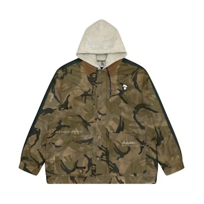 AAPE Camouflage Zip-Up Hoodie Jacket Dark Khaki AAPJKM7629XXL