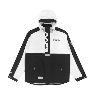 AAPE Color Block Letter Print Zip-Up Hoodie Jacket - AAPJKM7393XXF
