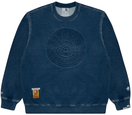 아페 크루넥 루즈핏 블루 스웨트셔츠 캐주얼웨어. AAPSWMA357XXL Order 아페 크루넥 루즈핏 블루 스웨트셔츠 캐주얼웨어. AAPSWMA357XXL