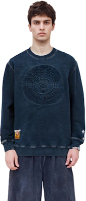 아페 크루넥 루즈핏 블루 스웨트셔츠 캐주얼웨어. AAPSWMA357XXL Details for 아페 크루넥 루즈핏 블루 스웨트셔츠 캐주얼웨어. AAPSWMA357XXL