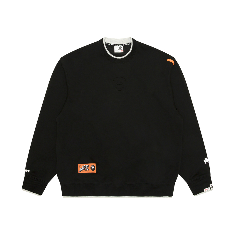 AAPE Crewneck Sweatshirt with Ape Face and Letter Print AAPSWMB362XXN