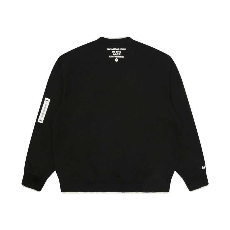 Lookbook AAPE Crewneck Sweatshirt with Ape Face and Letter Print AAPSWMB362XXN