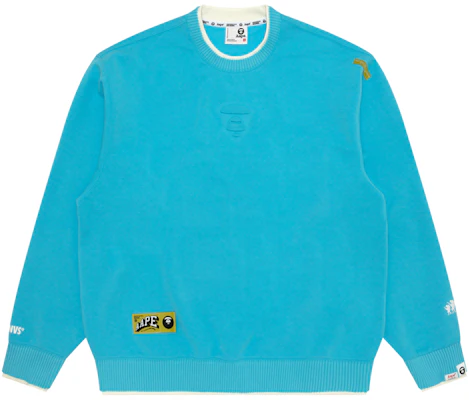 AAPE Crewneck Sweatshirt with Ape Face and Letter Print AAPSWMB362XXN Purchase AAPE Crewneck Sweatshirt with Ape Face and Letter Print AAPSWMB362XXN