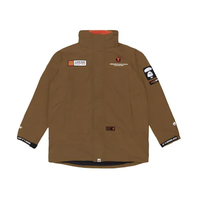 AAPE Detachable Badge Embroidered Fleece Jacket Coffee Brown () AAPJKM7318XBD