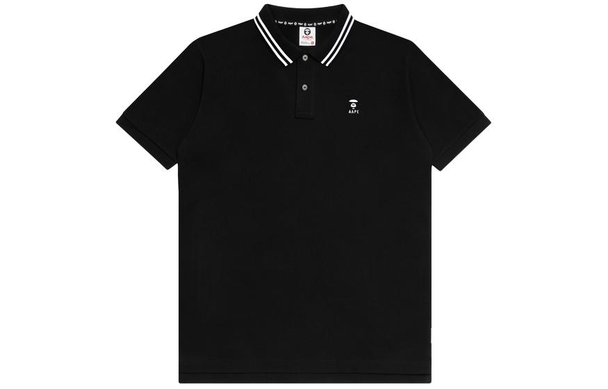AAPE Embroidered Ape Logo Letter Print Casual Polo Shirt. AAPPOM0259XXC
