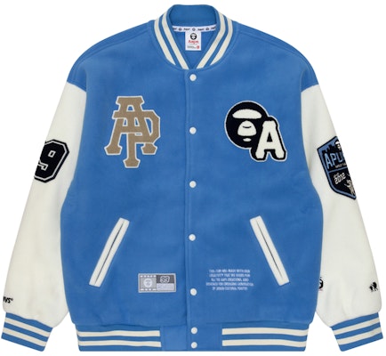 Aape FW22 컬러블록 바시티 자켓 에이프 페이스 자수. AAPSWM3980XXJ Buy Aape FW22 컬러블록 바시티 자켓 에이프 페이스 자수. AAPSWM3980XXJ