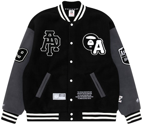 Aape FW22 컬러블록 바시티 자켓 에이프 페이스 자수. AAPSWM3980XXJ Order Aape FW22 컬러블록 바시티 자켓 에이프 페이스 자수. AAPSWM3980XXJ