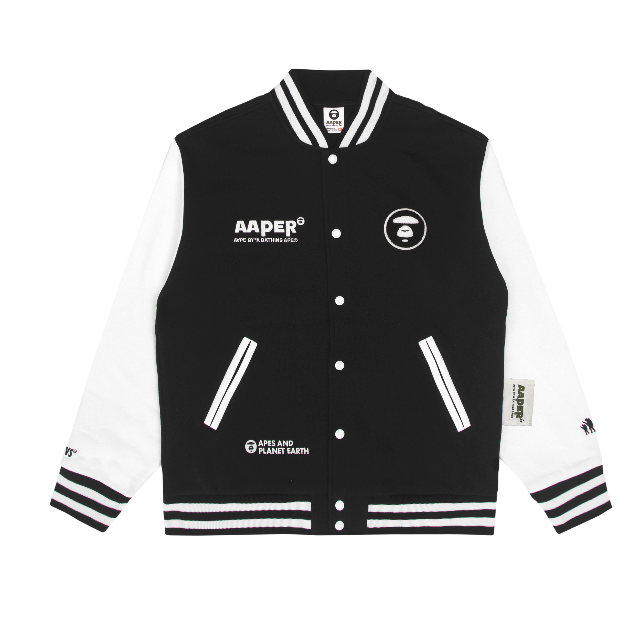 AAPE FW22  Loose Fit Graphic Print Varsity Jacket AAPSWM3905XXJ