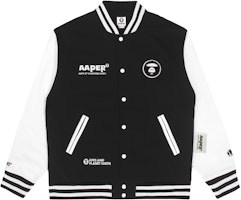 AAPE FW22 Loose Fit Graphic Print Varsity Jacket AAPSWM3905XXJ AAPE FW22 Loose Fit Graphic Print Varsity Jacket AAPSWM3905XXJ