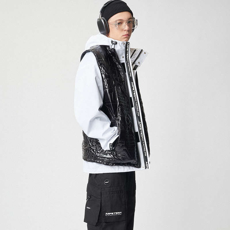 Aape FW22  Solid Color Detachable Vest Letter Print Two-Piece Jacket. AAPJKM7540XXJ 圖 10