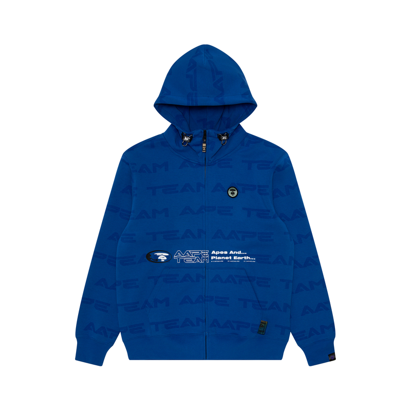 AAPE FW22 All-Over Logo Print Zip Hoodie Men AAPSWM3953XXJ