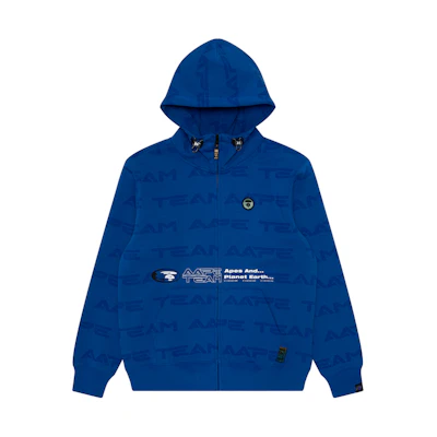 AAPE FW22 All-Over Logo Print Zip Hoodie Men AAPSWM3953XXJ