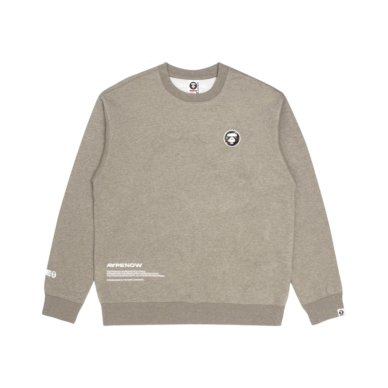 AAPE FW22 Ape Logo Graphic Crewneck Sweatshirt Orange/Grey () AAPSWM3887XAJ