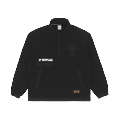 AAPE FW22 Black Half-Zip Colorblock High-Collar Sweatshirt AAPSWM3940XXJ