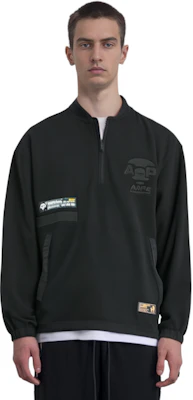 AAPE FW22 Black Half-Zip Colorblock High-Collar Sweatshirt AAPSWM3940XXJ Shop AAPE FW22 Black Half-Zip Colorblock High-Collar Sweatshirt AAPSWM3940XXJ