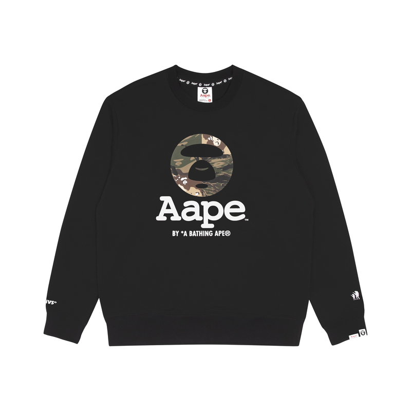 AAPE FW22 Camo Ape Graphic Crewneck Sweatshirt Long Sleeve AAPSWM3976XXJ