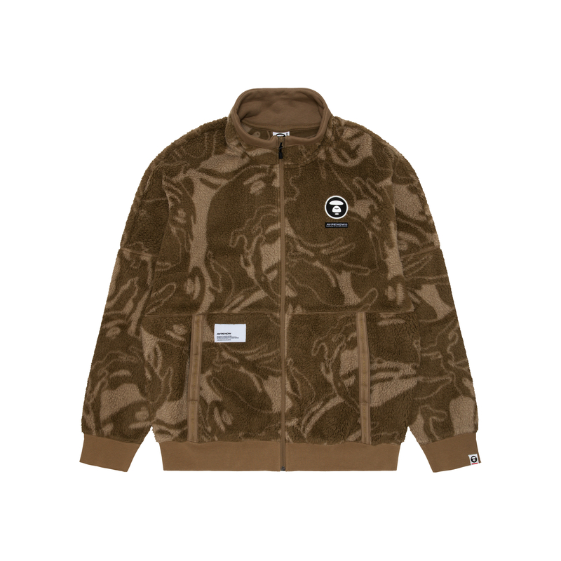 AAPE FW22 Camo Ape Logo Fleece Zip Sweatshirt AAPSWM3896XAJ
