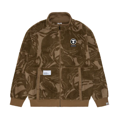 AAPE FW22 Camo Ape Logo Fleece Zip Sweatshirt AAPSWM3896XAJ
