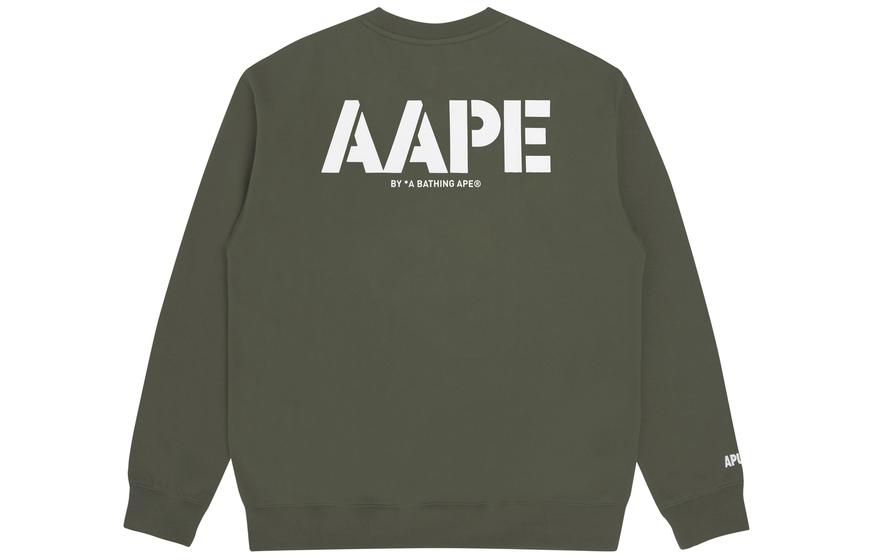 Details for AAPE FW22 Casual Letter Print Crewneck Pullover Sweatshirt AAPSWM3977XXJ