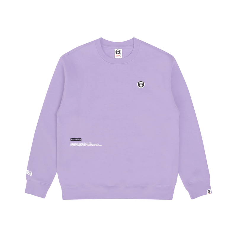 Order AAPE FW22 Crewneck Sweatshirt with Logo Patch and Letter Print Design AAPSWM3897XXJ