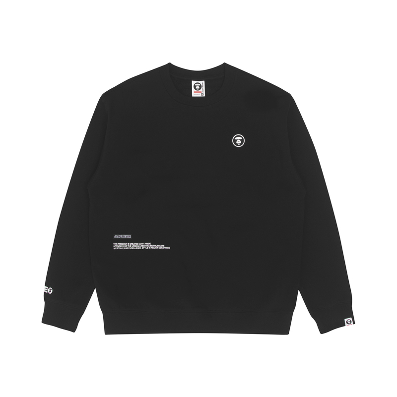 Details for AAPE FW22 Crewneck Sweatshirt with Logo Patch and Letter Print Design AAPSWM3897XXJ