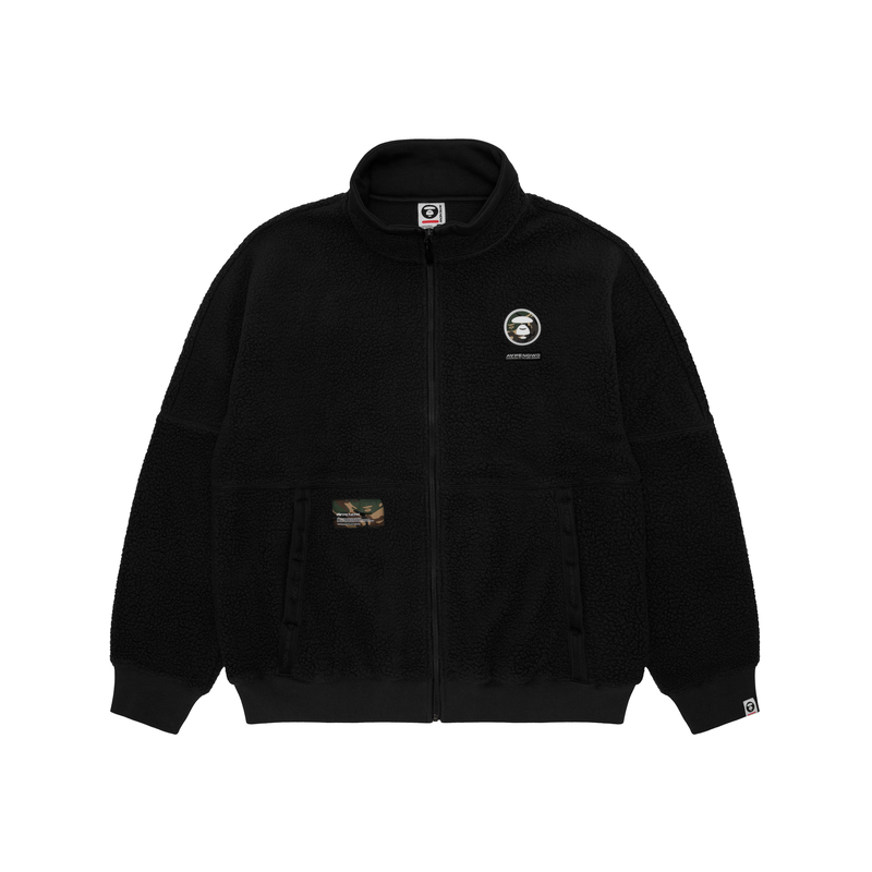 AAPE FW22 Fleece Ape Face Lettering Zip-Up Sweatshirt Loose Fit AAPSWM3896XXJ