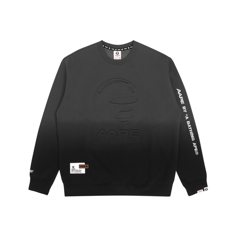 AAPE FW22 Gradient Stitch 3D Print Crewneck Sweatshirt Loose Fit AAPSWM3937XXJ