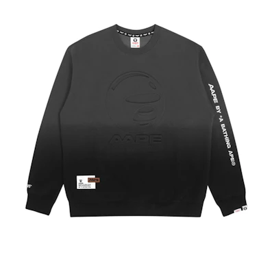 AAPE FW22 Gradient Stitch 3D Print Crewneck Sweatshirt Loose Fit AAPSWM3937XXJ
