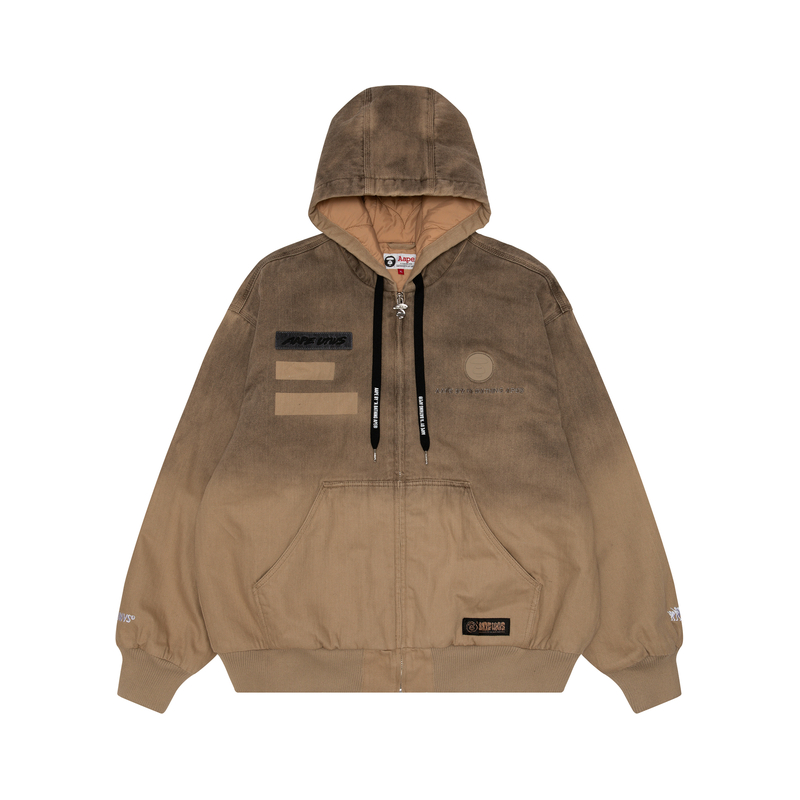 AAPE FW22 Gradient Washed Drawstring Hoodie Jacket Brown Men’s AAPJKM7547XAJ
