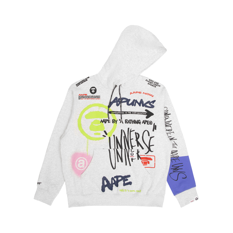 AAPE FW22 Graffiti Letter Logo Hoodie White () AAPSWM3943XAJ