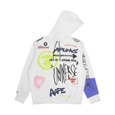 AAPE FW22 Graffiti Letter Logo Hoodie White () AAPSWM3943XAJ