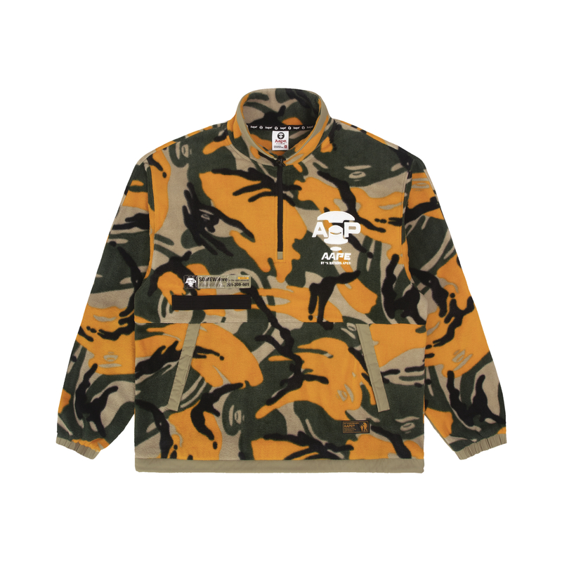 AAPE FW22 Half-Zip Camouflage Fleece Sweatshirt Yellow () AAPSWM3940XAJ