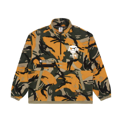 AAPE FW22 Half-Zip Camouflage Fleece Sweatshirt Yellow () AAPSWM3940XAJ