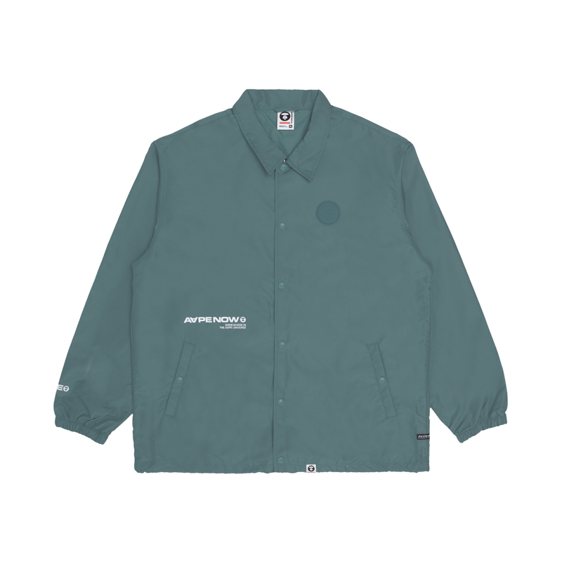 Shop AAPE FW22 Letter Print Button-Up Minimalist Coach Jacket AAPLJM7521XXJ