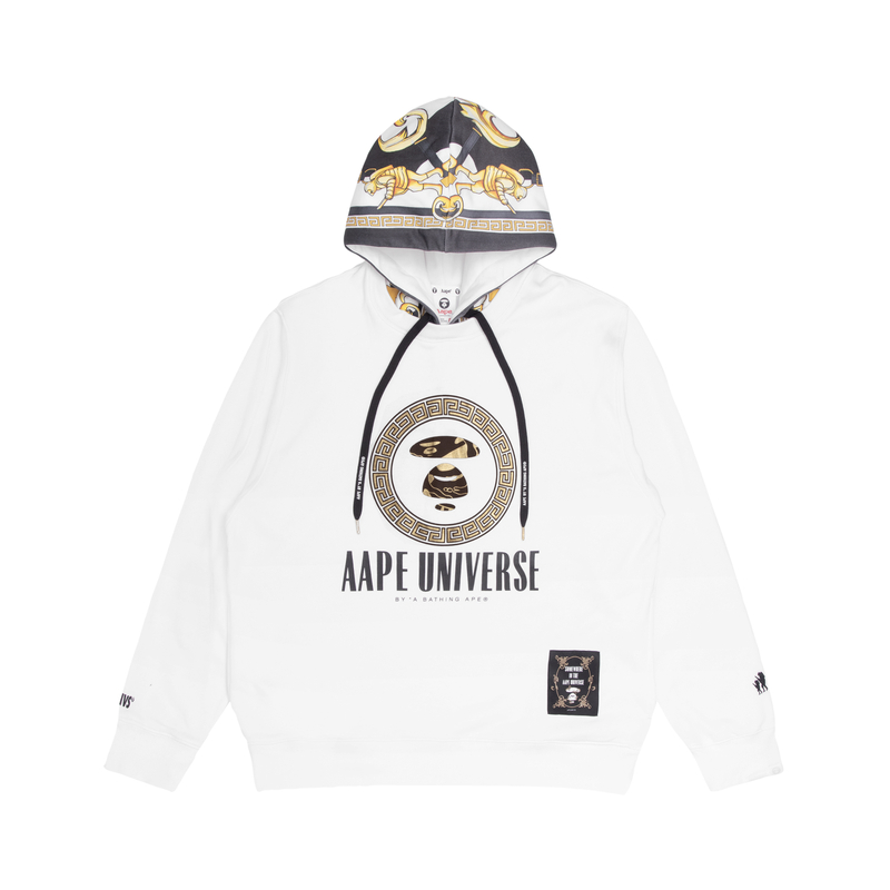 Shop AAPE FW22 Letter Print Loose Fit Pullover Hoodie AAPSWM3880XXJ