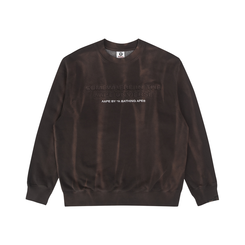 AAPE FW22 Loose Fit Crewneck Sweatshirt with Embroidered Lettering AAPSWM3936XXJ